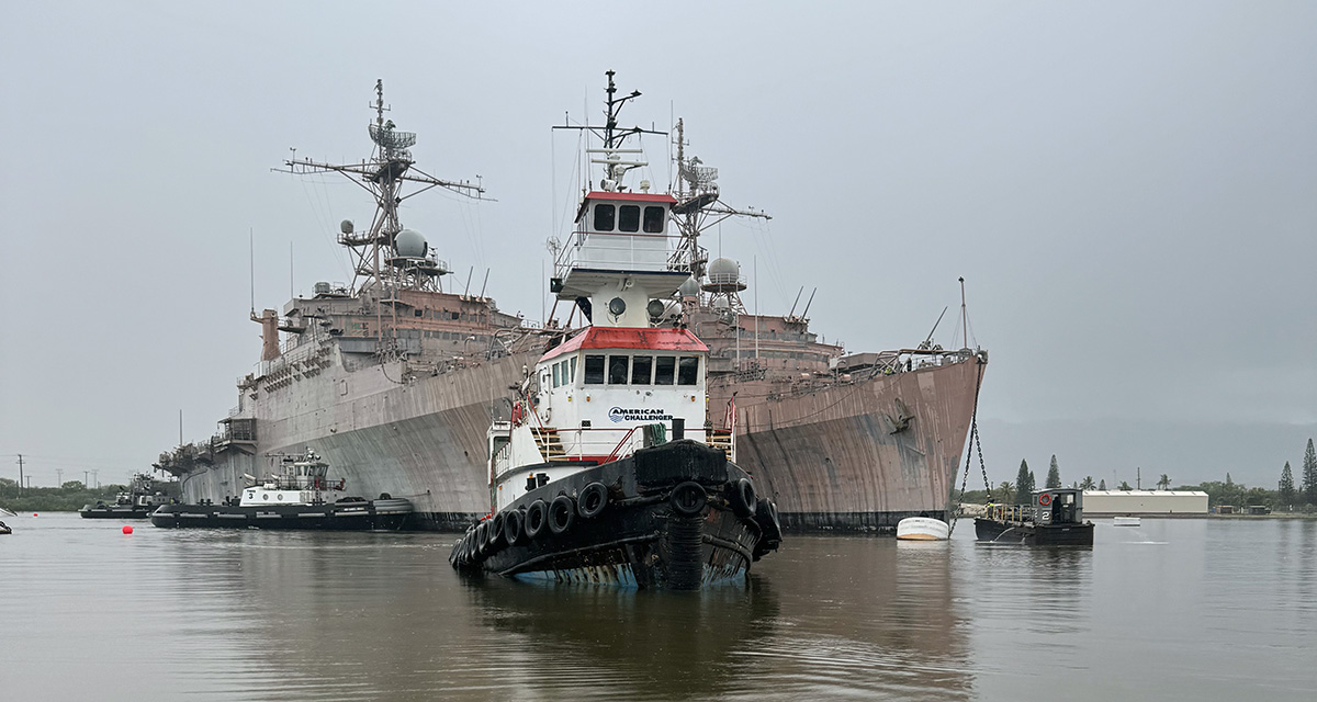 American Marine Corporation provides transport services for the US Government's Ex-USS Cleveland Valiant Shield